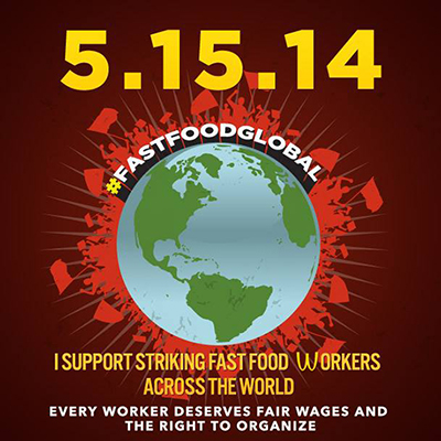 전세계 32개국에서 2014년 5월 15일 패스트푸드 노동자의 날 국제행동이 열린다. 한국에서는 5월 15일 오전 11시 맥도날드 서울 신촌점과 부산 경성대점 앞에서 국제행동이 진행된다.
