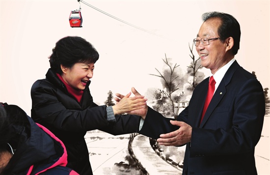 새누리당 정만규 사천시장 후보는 선거공보물 3쪽에 박근혜 대통령과 악수하는 장면의 사진을 실었다. 해당 사진은 합성 의혹을 받고 있다. 
