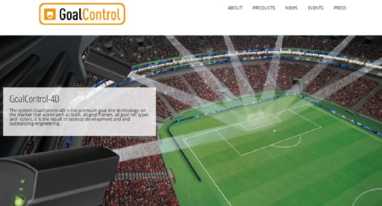  브라질월드컵에서 골라인 판정을 맡게 될 '골 콘트롤' 기술 공식 홈페이지 갈무리.