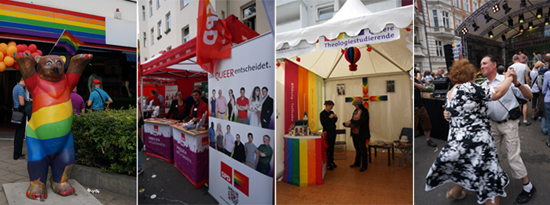 지난 14~15일 이틀간 놀랜도르프 플라츠에서 열린 '22회 베를린 레즈비언-게이축제' 모습
