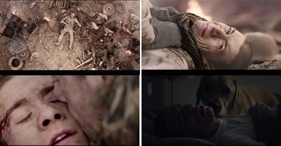 네덜란드 왕립 보조견 재단이 유튜브에 공개한 TV 광고의 한 장면. 전쟁의 악몽으로 괴로워하는 참전용사를 보조견이 깨워주고 있다.  
