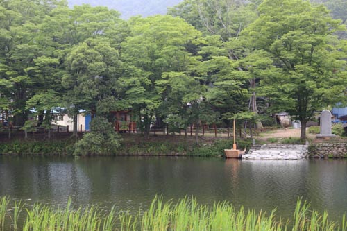  연둔리숲정이. 최근 관광용 나룻배까지 만들어 놓았다.