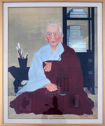 일연 스님 초상(인각사 박물관 게시화를 찍은 사진)