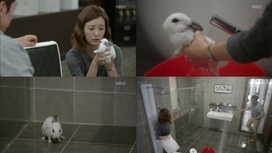  '토끼 학대' 논란이 인 KBS 2TV <연애의 발견> 1회의 한 장면