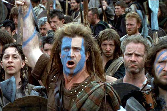 스코틀랜드 항쟁 영웅 윌리엄 월레스를 그린 <브레이브 하트>의 한 장면.
