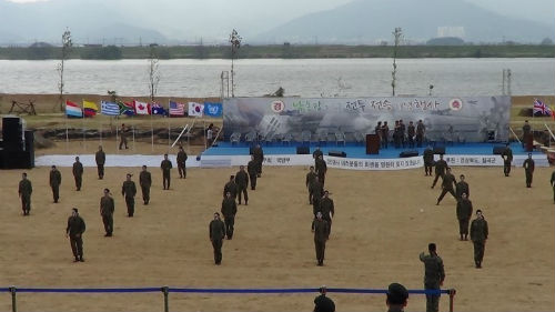 지난해 9월에 열렸던 '낙동강지구 낙동강전투 전승기념 행사'현장 칠곡 낙동강변은 6.25 당시 가장 치열했던 전쟁터였다.