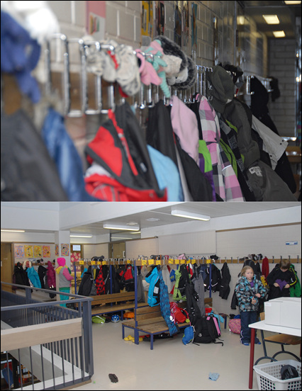 핀란드는 교실과 복도 모두 냉난방이 완전하고 건물 입구에는 외투를 벗어 걸어놓을 수 있는 옷걸이를 마련해 두고 있다. 