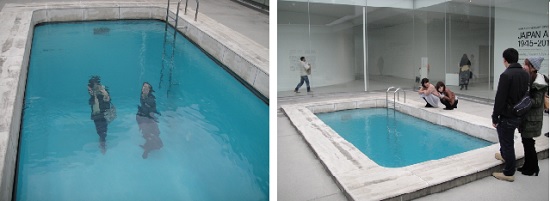      가나자와 21세기 미술관에서 가장 인기가 있는 레안드로 에리치(Leandro Erich) 작품 수영장입니다.