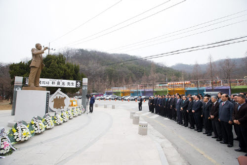 금년 3월 1일 열린 박희광 애국지사 추모식 현장  구미에서는 3월 1일과 8월 15일 일년에 두번 추모식이 열리고 있다.