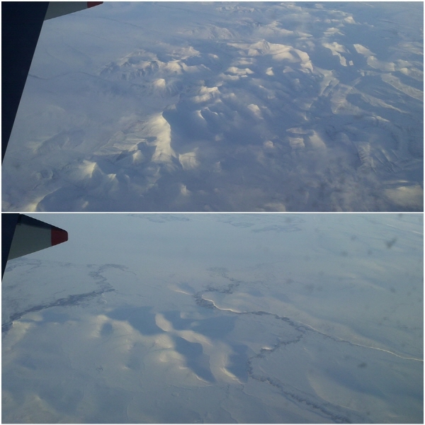 한국으로 돌아오던 비행기에서 찍은 사진. 온통 눈과 얼음으로 뒤덮인 땅이 끝도 없이 펼쳐진 모습이 지구상 그 어디보다 아름다웠다.