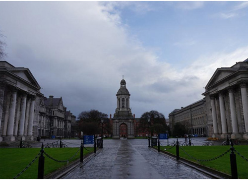 아일랜드 최초, 최고의 대학으로 유명한 졸업생들은 올리버 골드스미스(Oliver Goldsmith), 에드먼드 버크(Edmund Burke), 오스카 와일드(Oscar Wilde), 사무엘 버켓(Samuel Beckett), 브람 스토커(Bram stoker) 등이 있다.