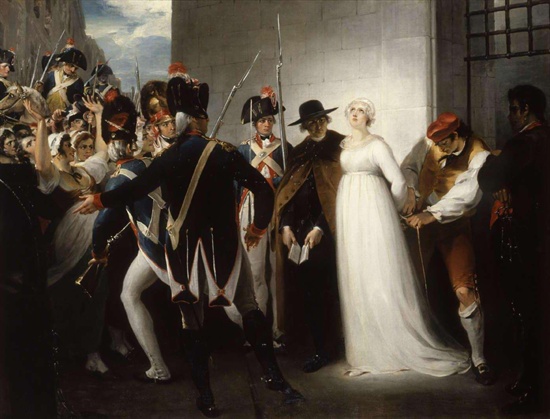  윌리엄 해밀턴의 '처형장으로 끌려가는 마리 앙투아네트', 1794년 작품이다.