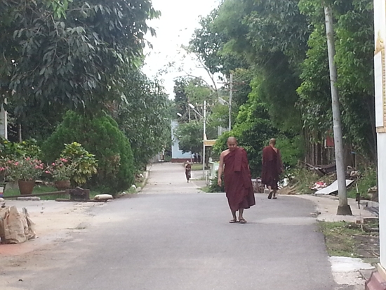 느릿느릿 행선중인 스님들의 걸음 속에 미얀마 사람들의 걸음걸이가 보였다.