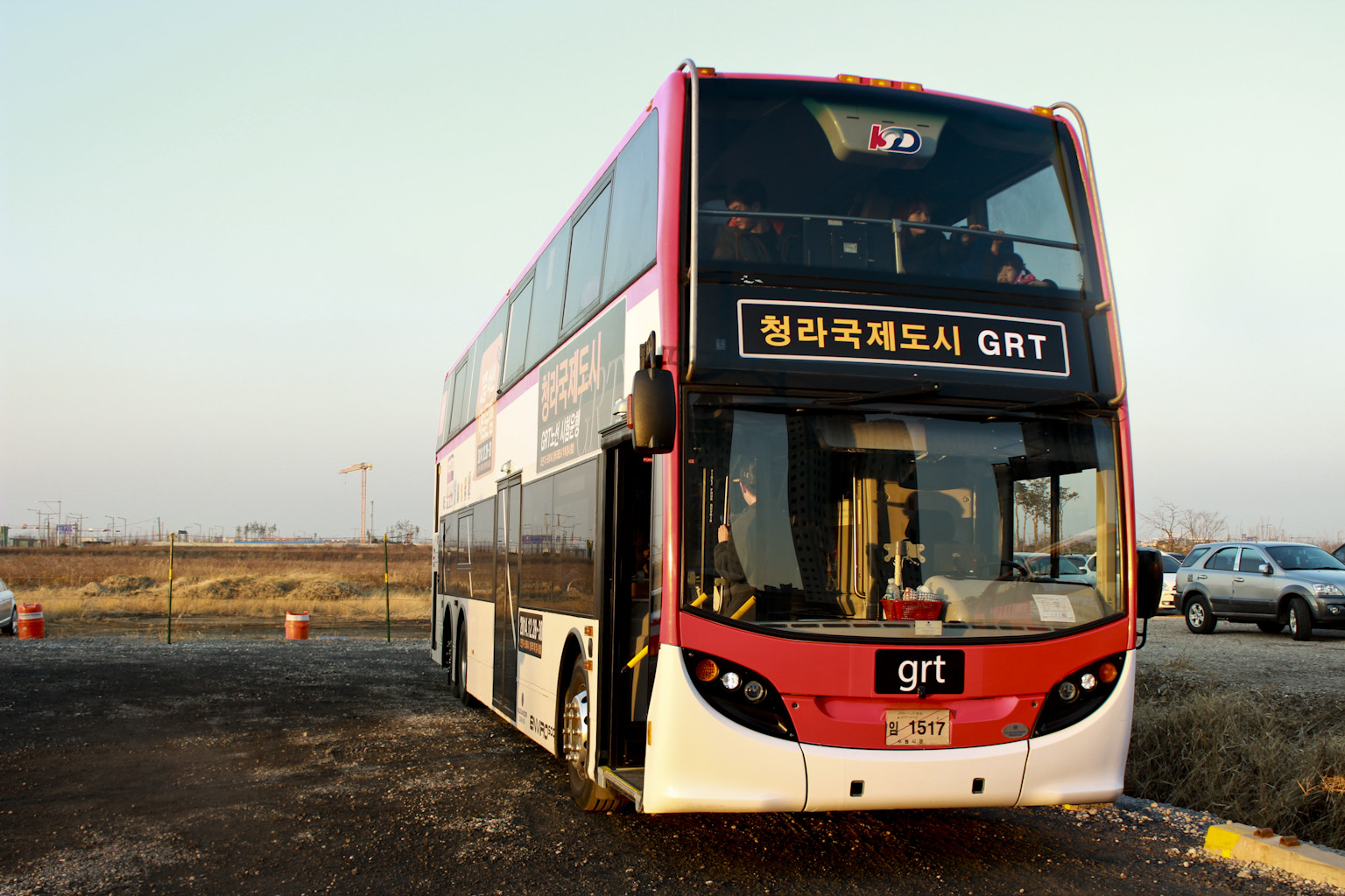 청라국제도시 GRT로 운행되었던 이층버스.