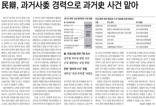 조선일보 1월 22일 12면 보도 갈무리