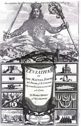  홉스의 <리바이어던> 책 표지 (1651)