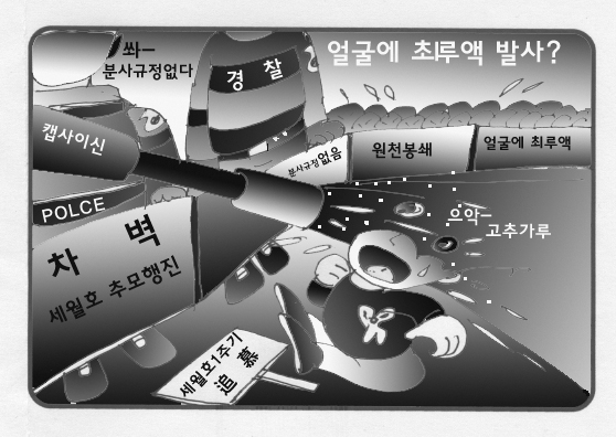 분사규정 없어 얼굴에 최루액 발사? 국민 안전보다 정권 지키미 우선?