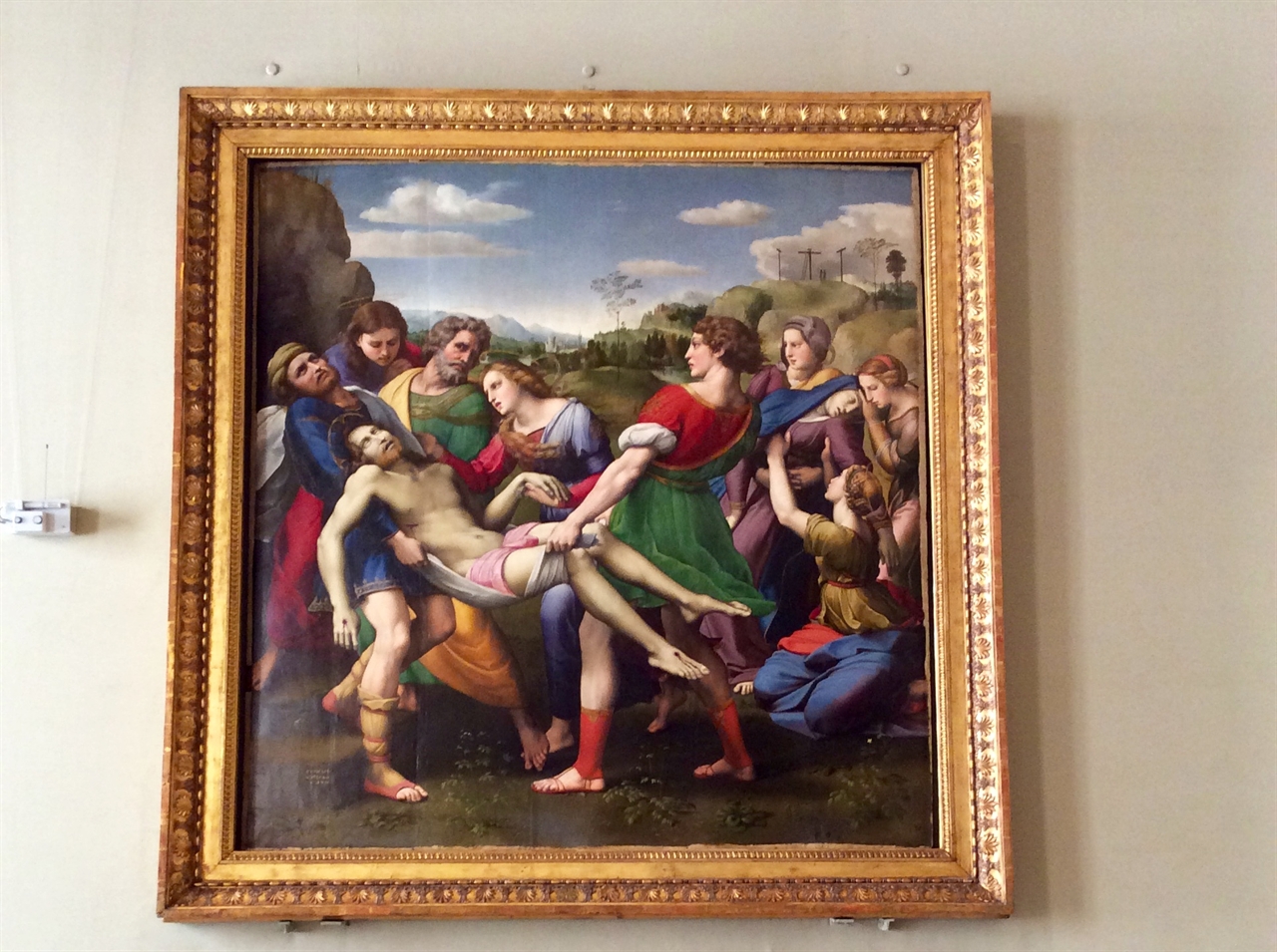 라파엘로 "십자가에서 내려지는 예수" 로마 보르게세 미술관 (아이패드 사진)