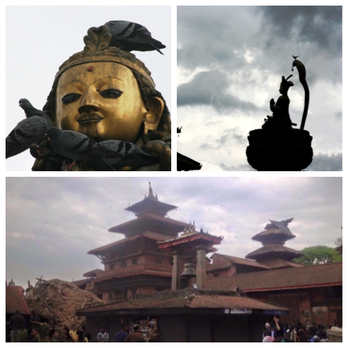  네팔 소왕국 시기 카트만두 더벌 스퀘어, 파턴 더벌스퀘어, 벅터푸르 더벌 스퀘어가 있다. 세 걔의 소왕국이 각기 자신들의 왕국에 역사를 지키고 있는 것처럼 아름다웠던 건축물들이다. 사진 아래 왼편에 무너진 잔해가 보인다.