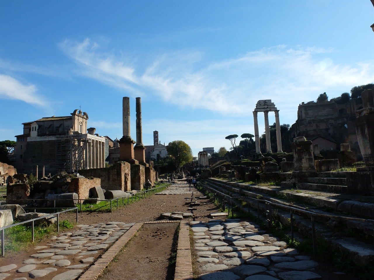 오래된 미로처럼 이어지는 고대 로마인의 삶의 공간 '포로 로마노'입니다.