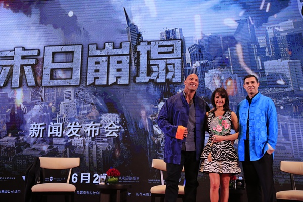  영화 <샌 안드레아스> 관련 기자 간담회가 중국 베이징의 한 호텔에서 열렸다.