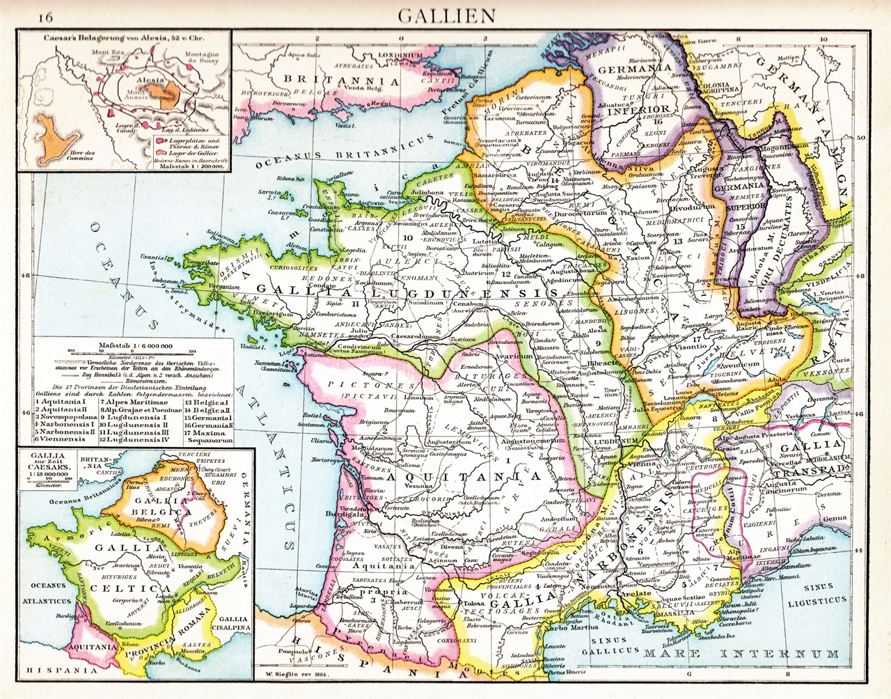 1886년 제작된 로마시대 갈리아의 지도