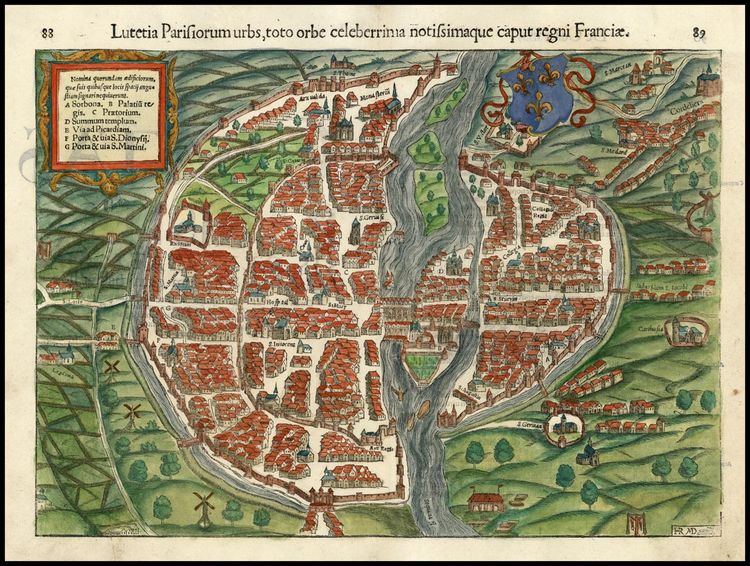 1550년 제작된 루테시아의 지도