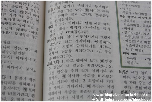 어린이가 보는 한국말사전에서는 '바래다(바램)'를 잘못 쓰지 않도록, 보기글을 붙여 놓는다.