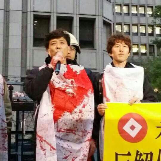 지난 2월 1차 대만 원정 투쟁 당시 배재형 열사(좌측)활동 사진 