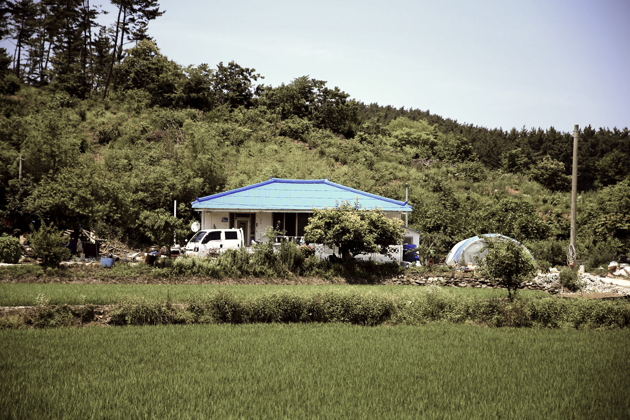 이원면 내리 만대항 근처의 이원면 내리의 농가