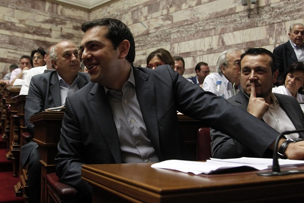 지난 7월 10일, 알렉시스 치프라스 그리스 총리가 아테네 그리스 의회에 출석했다.