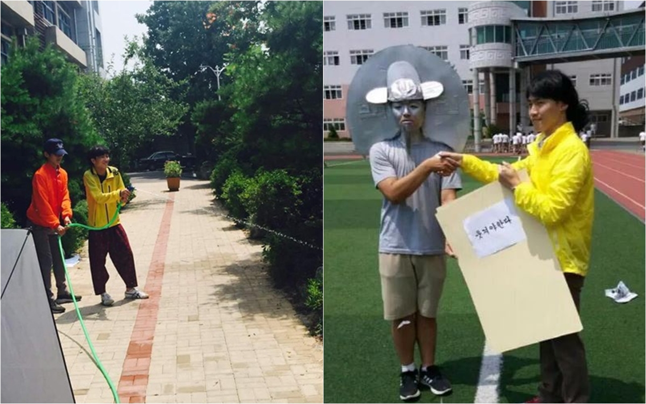  매해 기발한 졸업사진 촬영으로 인해 화제가 되는 의정부 고등학교가 이번 해에도 화제다. 사진은 박근혜 대통령을 패러디해 졸업 사진을 찍는 학생의 모습.