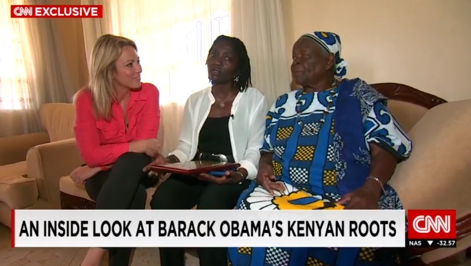 버락 오바마 대통령의 이복 여동생과 할머니 CNN 인터뷰 갈무리.