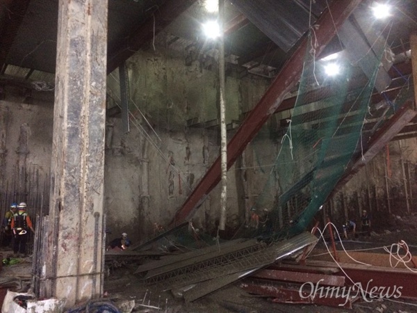 31일 오전 11시 6분쯤 동대구역 환승센터 공사장 내에서 콘크리트 타설작업 중 붕고사고가 발생했다.