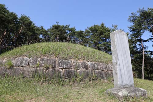 '청백리'로 알려진 아곡 박수량 선생의 묘와 백비. 비석에 공적은 커녕 글자 하나도 새겨져 있지 않다. 장성군 황룡면에 있다.