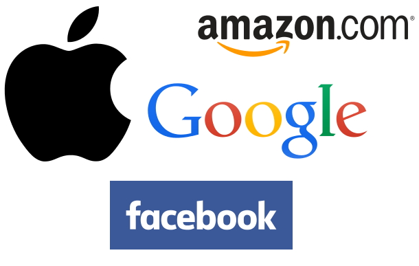 애플, 아마존, 구글, 페이스북 로고