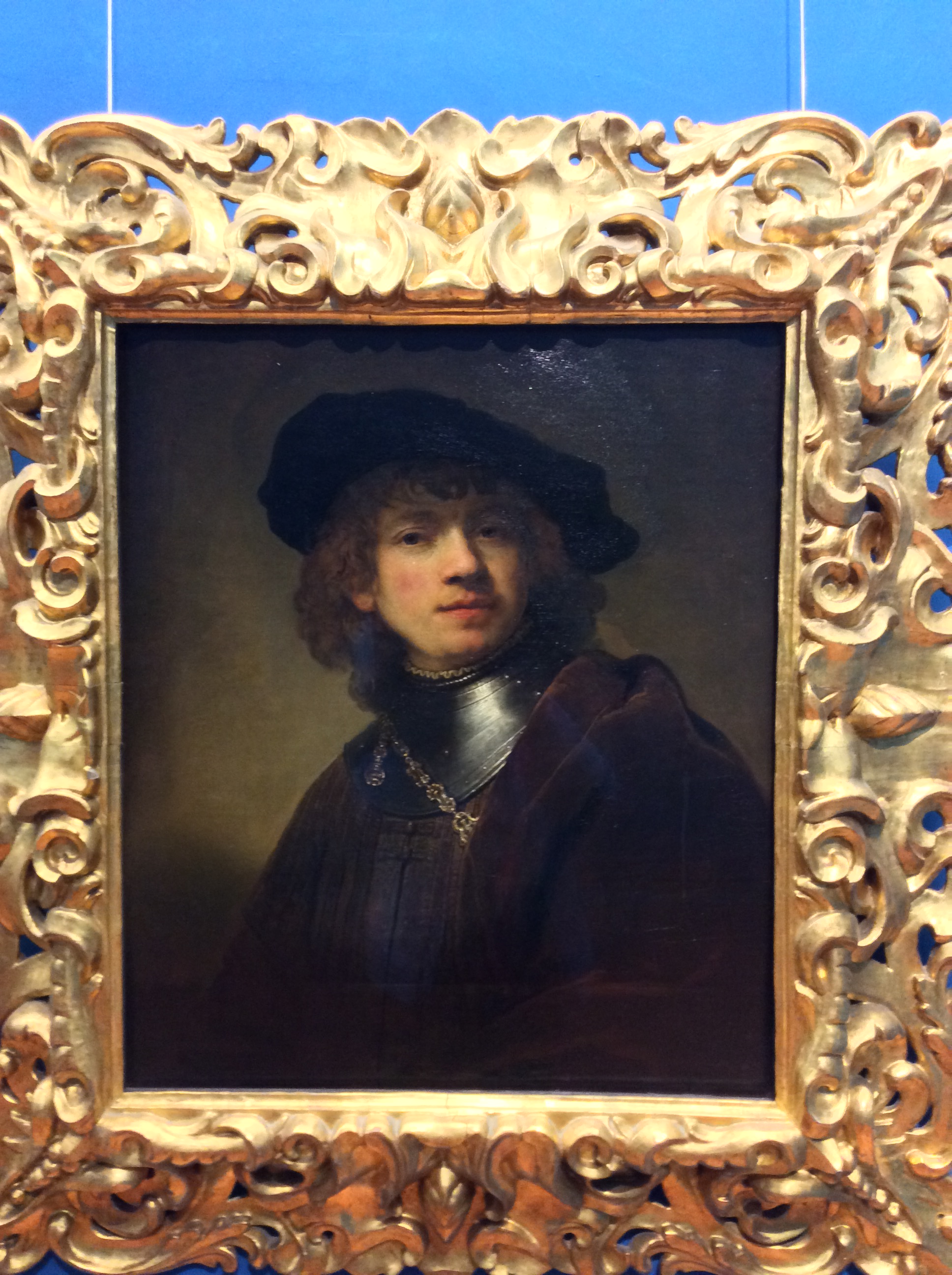 렘브란트, '자화상'1. 피렌체 우피치미술관. 아름답고 당당한 20대 청춘시기의 렘브란트입니다.