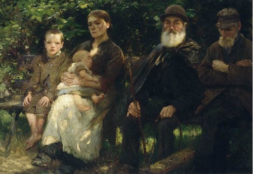 Walter Frederick Osborne, Irish, 1859-1903 
In a Dublin Park, Light and Shade, c.1895
Oil on canvas
71 x 91 cm