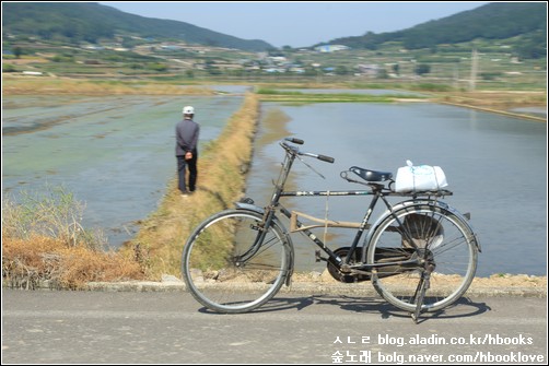 경운기가 아닌 자전거로 들일을 다니는 할배를 보면, 도시에서도 자가용 아닌 자전거를 몰며 일터를 오가는 아재와 할배가 떠오릅니다. 두 다리에 날개를 달아 주는 자전거는 더없이 사랑스럽습니다.