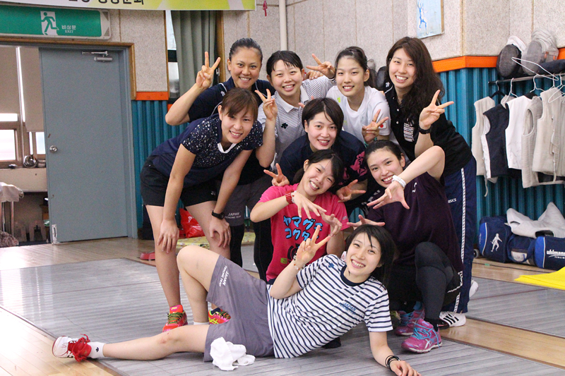  한국전지훈련중인 일본펜싱국가대표 시니어 여자 사브르팀