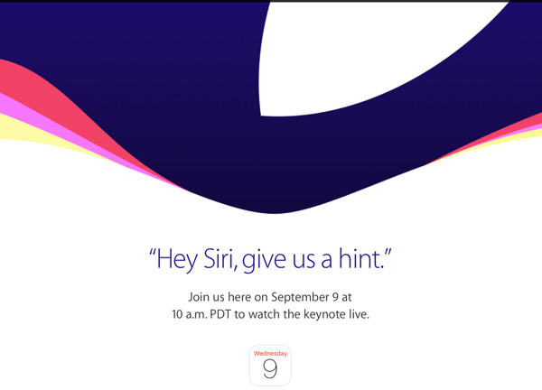 애플 9월 이벤트를 예고하는 홈페이지 초기 화면 