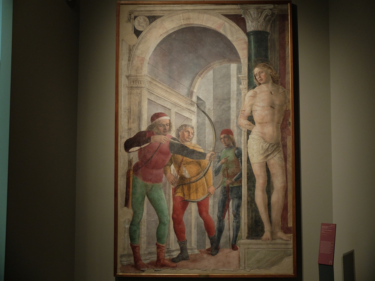 빈센초 다 포파, '성 세바스티아노의 순교', 밀라노 브레라 미술관. 브라만테 특별전에 전시된 이 작품은 화살을 맞고 순교한 성 세바스티아노의 모습을 담고 있습니다. 