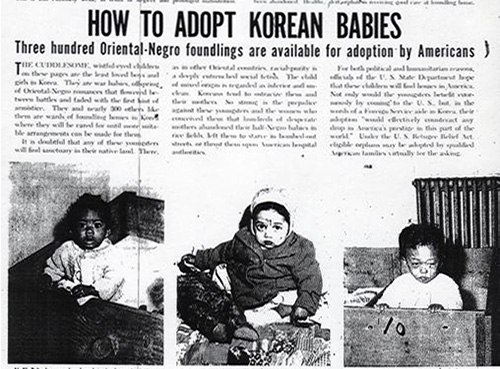 한국의 혼혈아이들을 입양하는 방법 등을 소개한 예전의 미국 언론. 
