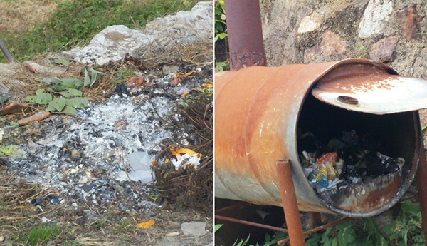 창원시 의창구 동읍 무점마을 주민들은 이전에 쓰레기를 공터나 드럼통에서 태워 없애기도 했다.