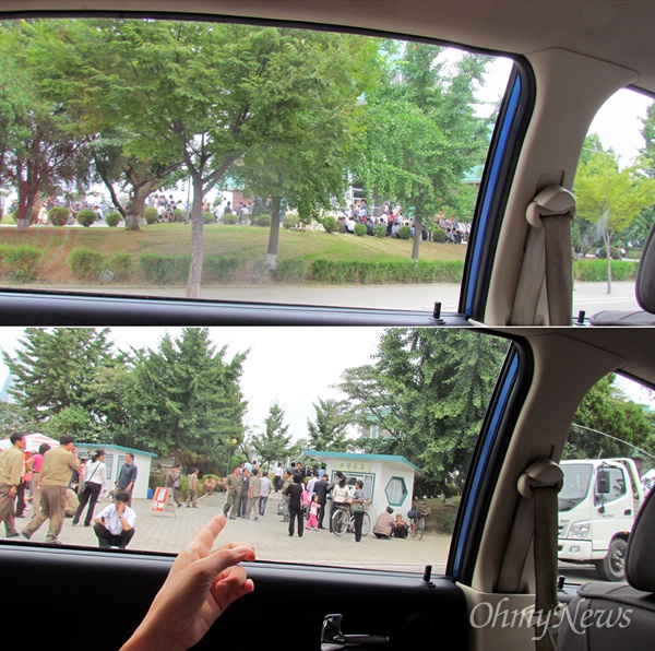 국영식당 청류관 밖에서 차례를 기다리는 북한 주민들의 모습. 
