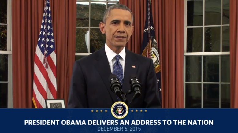 버락 오바마 대통령의 대국민 연설을 생중계한 백악관 홈페이지 갈무리.