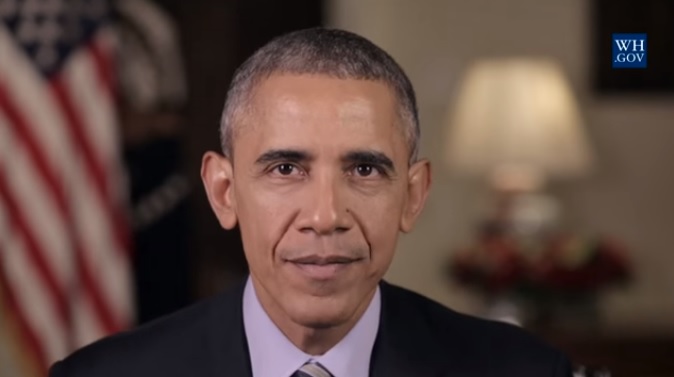 버락 오바마 미국 대통령의 새해 첫 주례연설 생중계 갈무리.