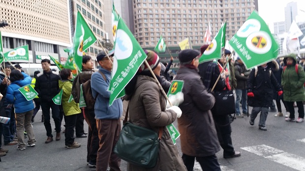 지난 1월 30일 오후 서울시청 앞에서 있었던 민주노총 총파업 행진에도 참가하여 탈핵 운동 동참을 홍보하였다.