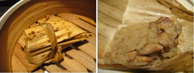 　　　　일본사람들이 치마키라고 하는 먹거리입니다. 중국 사람들을 쫑즈(？子)라고 합니다. 속에 찹쌀과 고기를 넣어서 대나무잎으로 싸서 쪘습니다. 일본이나 중국에서는 단오와 같이 특별한 날이나 축제 때 먹습니다. 떡이나 과자와 같습니다.  