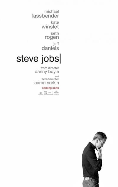 스티브 잡스 영화 <스티브 잡스>의 포스터. 아론 소킨과 마이클 패스벤더의 매력이 유감없이 드러난다.